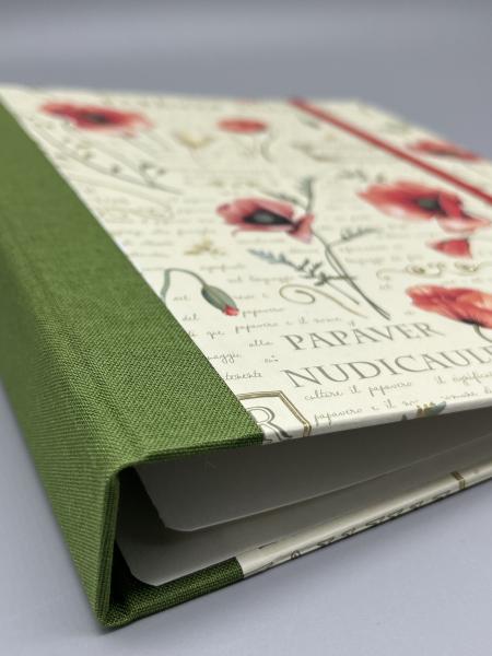 Ringbuch Planer Mohnblumen grün Rücken